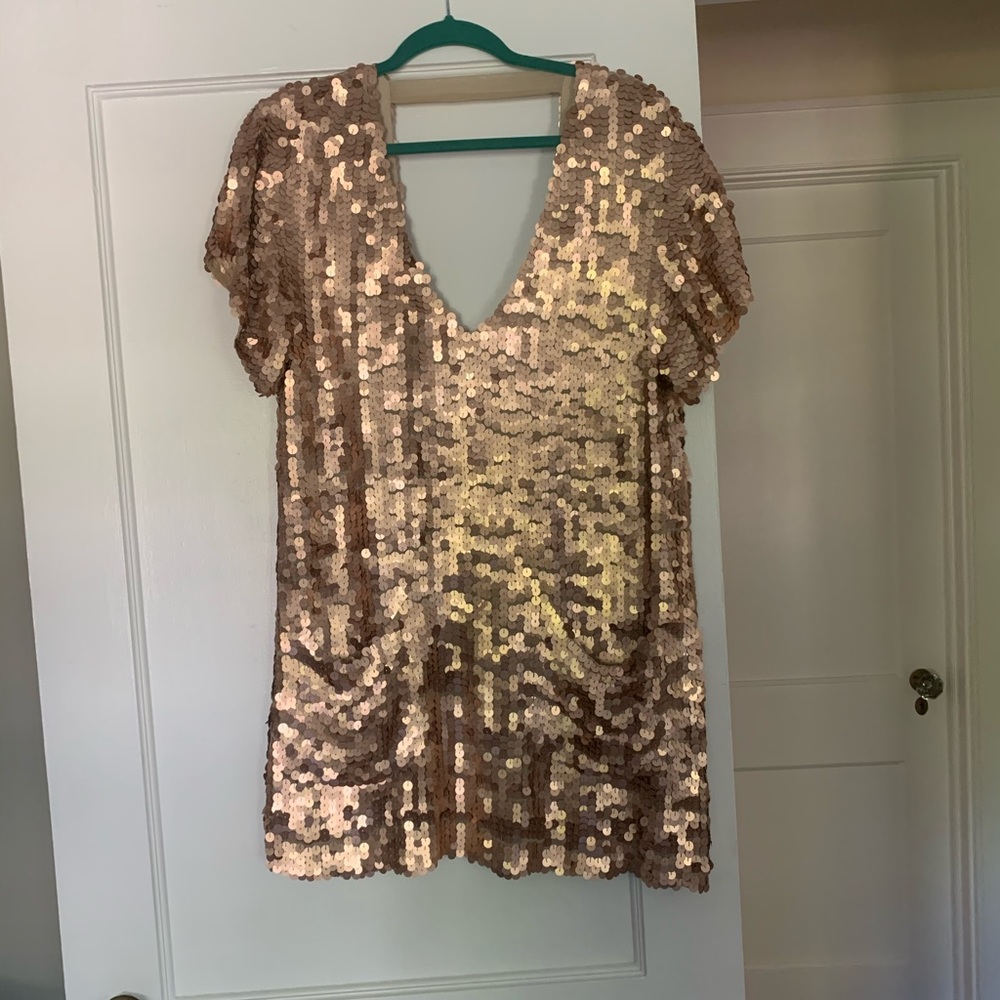 Free people rose gold sequin mini